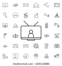 Person on tv nolan icon. Elements of media, press set. Simple icon for websites, web design, mobile app, info graphics