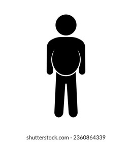 Person nur dicker Bauch. Vektorgrafik.