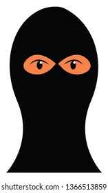 A person with only visible eyes vector or color illustration