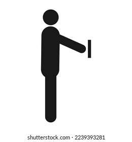 diseño de ilustración de vector de icono de puerta abierta de persona