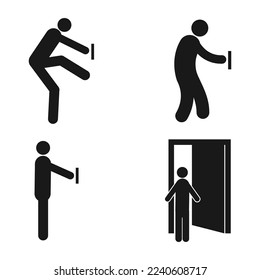 person open door icon vector illustration design