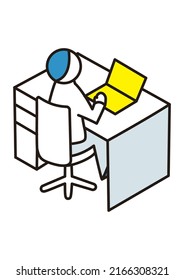 A person operating a notebook PC