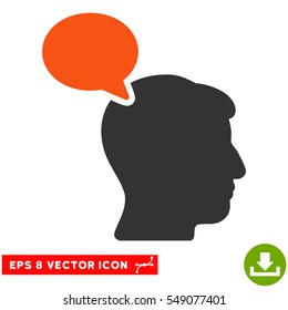 Person Opinion EPS vector icon. Illustration style is flat iconic bicolor orange and gray symbol on white background.