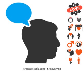 Person Opinion icon with bonus passion pictures. Vector illustration style is flat iconic symbols for web design, app user interfaces.