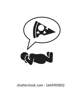 Person ordering a pizza over phone icon. Vector.