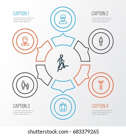 Person Outline Icons Set. Collection Of Worker, Smart Man, Rejoicing And Other Elements. Also Includes Symbols Such As Man, Male, Stairs.