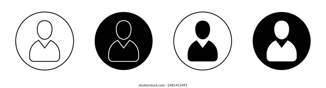 Person outlined icon vector collection.