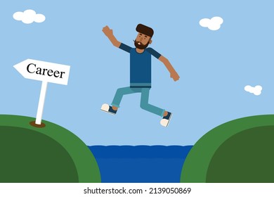 a person overcomes an obstacle on the way to a career