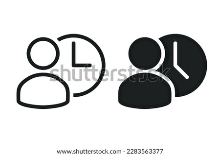 Person overtime, attendance icon. Illustration vector