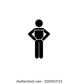person with packing box icon. Element of logistic for mobile concept and web apps. Icon for website design and development, app development. Premium icon on white background