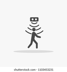 person passing on motion sensor vector  icon