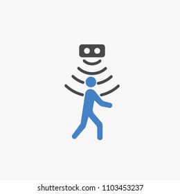 person passing on motion sensor vector  icon