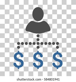 Person Payments icon. Vector illustration style is flat iconic bicolor symbol, cobalt and gray colors, transparent background. Designed for web and software interfaces.