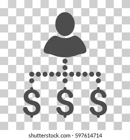 Person Payments icon. Vector illustration style is flat iconic symbol, gray color, transparent background. Designed for web and software interfaces.