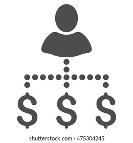 Person Payments icon. Vector style is flat iconic symbol with rounded angles, gray color, white background.