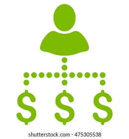 Person Payments icon. Vector style is flat iconic symbol with rounded angles, eco green color, white background.