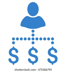 Person Payments icon. Vector style is flat iconic symbol with rounded angles, cobalt color, white background.