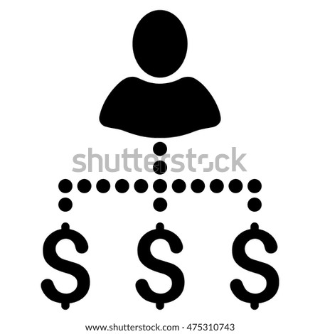 Person Payments icon. Vector style is flat iconic symbol with rounded angles, black color, white background.