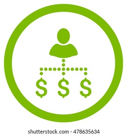 Person Payments rounded icon. Vector illustration style is flat iconic symbol, eco green color, white background.