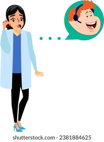 A person or people are talking to others
