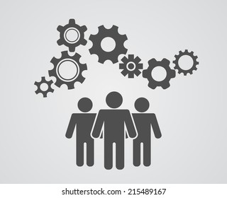 person people teamwork with gears design
