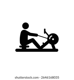 Person Performing Seated Upright Rowing with Barbell Workout