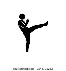 Pessoa Executando Exercício De Artes Marciais Lateral Kick Leg Up