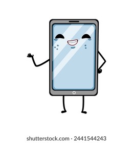 person phone character cartoon. man smart, woman girl, people mobile person phone character sign. isolated symbol vector illustration