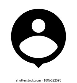 Vector de icono de pin de persona aislado en fondo blanco.
