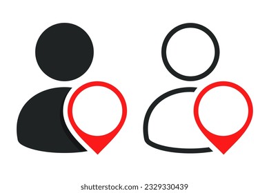 Person pin location. IIlustration vector