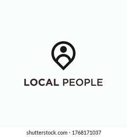 person pin logo. local logo