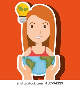 person with planet isolated icon design, vector illustration  graphic 