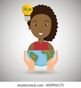 person with planet isolated icon design, vector illustration  graphic 