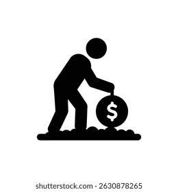 Person Planting Dollar Coin in Soil for Investment and Financial Growth