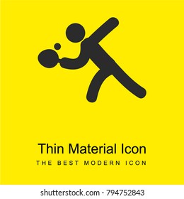 Person play ping pong bright yellow material minimal icon or logo design