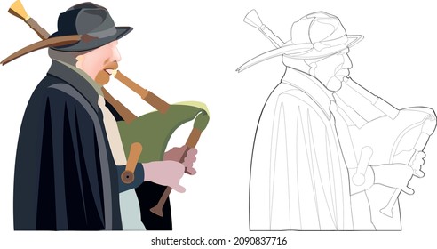 person playing bagpipes for Christmas
