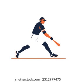 Person playing baseball vector illustration isolated