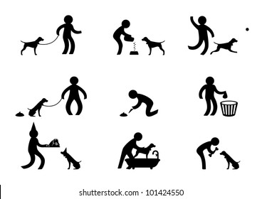 Person playing with dog