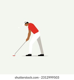 Person playing golf vector illustration isolated