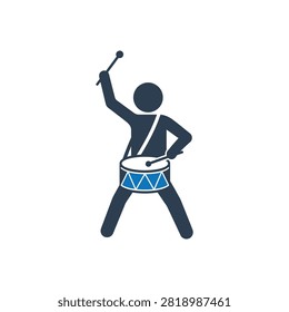 Person playing a marching band snare drum icon