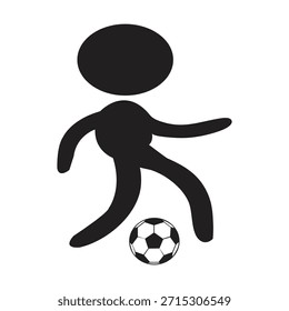 Persona jugando fútbol diseño pose dinámica. 
