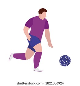 Person is playing soccer. Football clip art. Stock vector illustration.