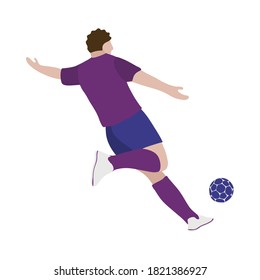 Person is playing soccer. Football clip art. Stock vector illustration.
