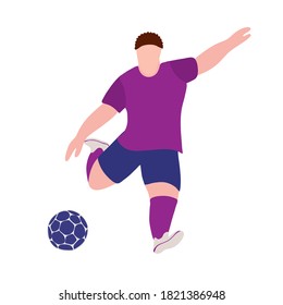 Person is playing soccer. Football clip art. Stock vector illustration.
