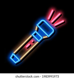 Persona Pocket Flashlight vector de señal de luz de neón. Icono brillante Person Pocket Flashlight señal. ilustración de símbolo transparente