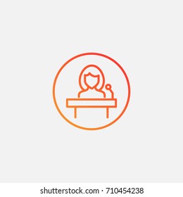 Person at podium icon. gradient illustration isolated vector sign symbol