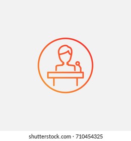 Person at podium icon. gradient illustration isolated vector sign symbol