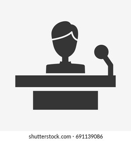 Person at podium icon illustration isolated vector sign symbol