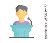 Person at a podium, symbolizing delivering a presentation or speech