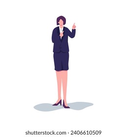 Person pointing with index finger flat style illustration vector design